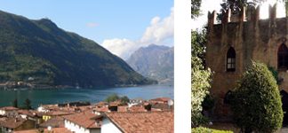 Lago d'Iseo e castello di Bornato