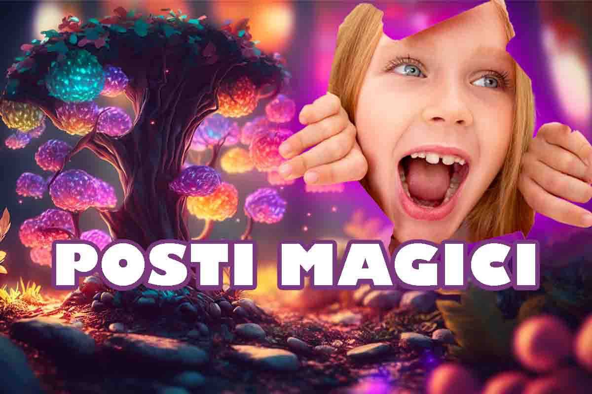 Luoghi magici dove vivono fate folletti portare bambini